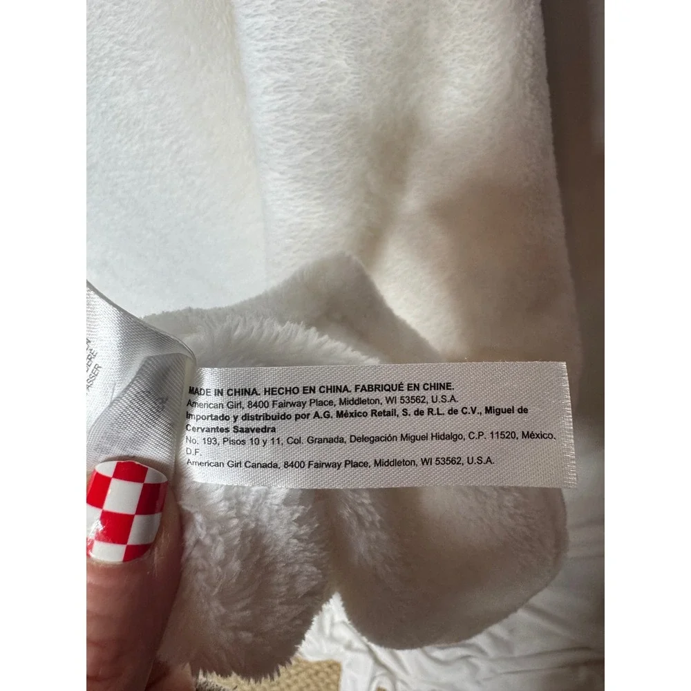 WellieWishers American Girl White Bunny Hooded Fleece Wrap Blanket One Size Kids